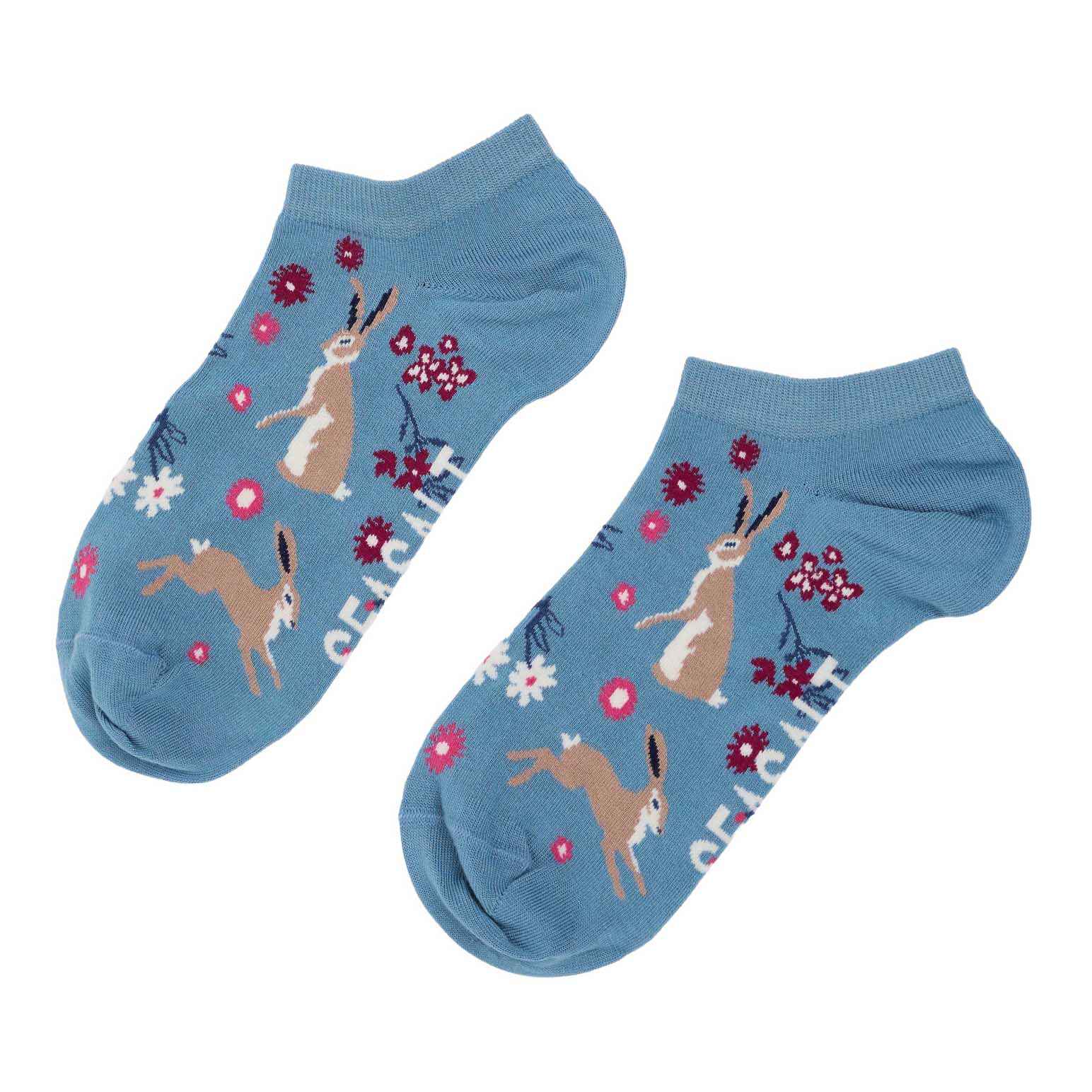 Seasalt Cornwall Bamboo Arty Trainer Socks - Hares Leap Seascape